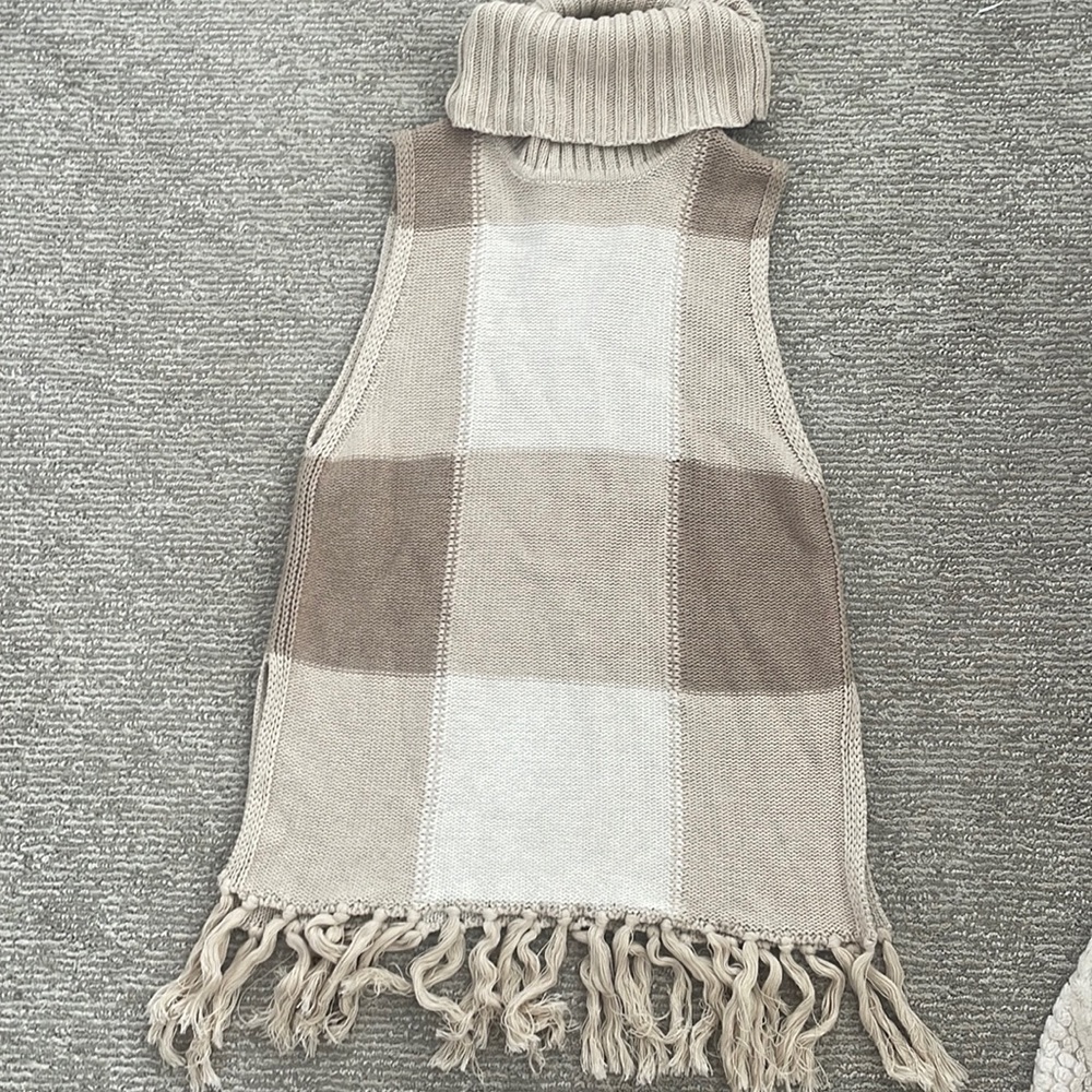 Neutral patchwork sweater